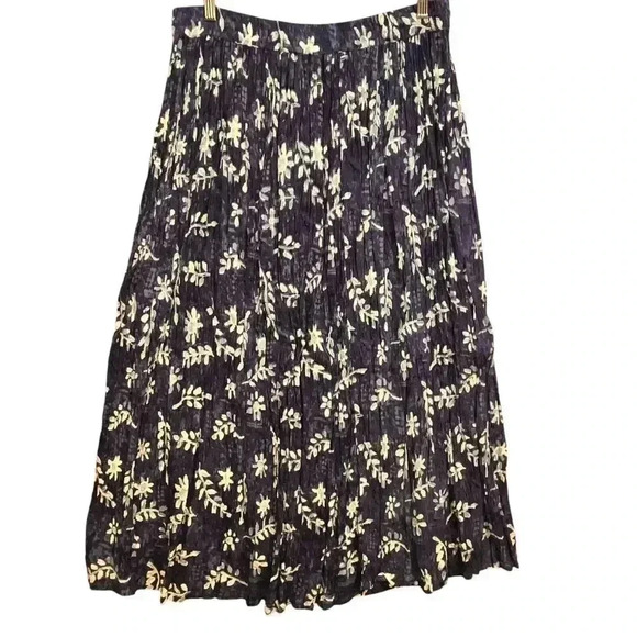 Orvis Vintage Womens Blue White Floral Rayon Short Sleeve Blouse & Skirt Size XL - Picture 3 of 7